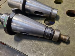 2x CAT50 Type Tool Holders w/ Morse Taper Bases