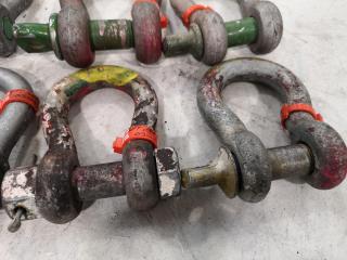 7x Assorted Lifting Bow Shackles, 4.75T & 6.5T Capacities