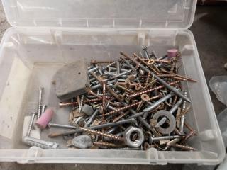 Assorted Fastening Hardware, Screws, Bolts, Nails & More