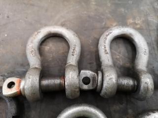 8x Assorted Lifting D-Shackles & Hamnerlock