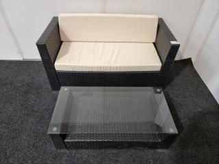 Woven Style Lounger/Couch and Coffee Table