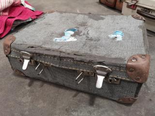 7x Assorted Vintage Antique Luggage Cases + Disabled Soldiers Products Case