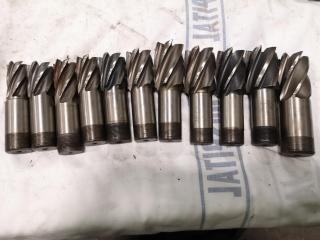 11x Assorted Finishing End Mill Cutters, Imperial Sizes