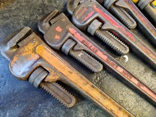 7x Assorted Pipe Wrenches