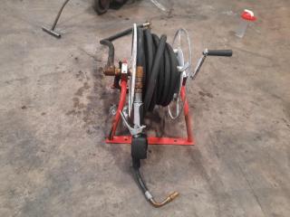 10M Oil Hose & Reel with attached Digitally Metered Nossel