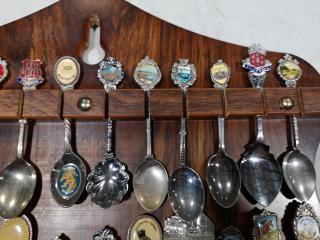 96x Decorative Display Spoons w/ 2x Wooden Wall Boards