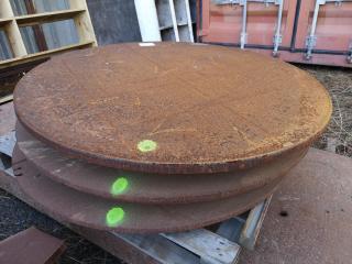 3x Heavy Steel Disks, 27mm Thick, 1100mm Dia