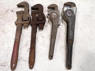 4x Vintage Pipe Wrenches