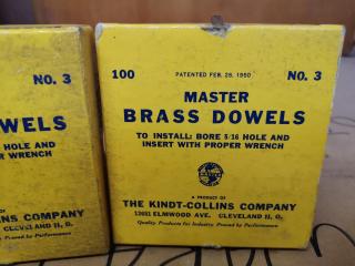 270+ Vintage Antique Pattern Makers Brass Master Dowels, Size 3