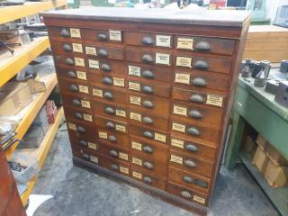Vintage Timber Industrial Drawer Cabinet