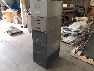 5x Individual Steel Stackable File Cabinets by Precision