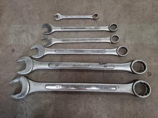 6 Assorted Ring Spanners 