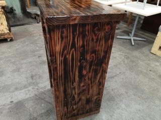 Rustic Styled Wooden Reception Counter Stand