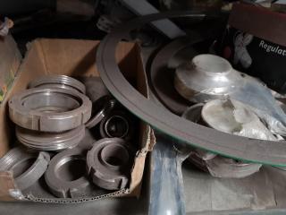 Shelf of Assorted Stainless Steel Pipe Fittings, Valves, & More