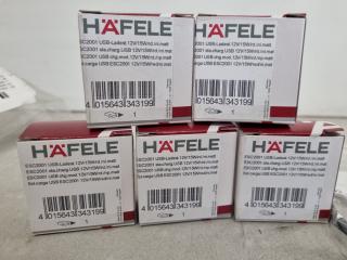 5x Hafele 12V USB Modular Converters + 2x Power Leads