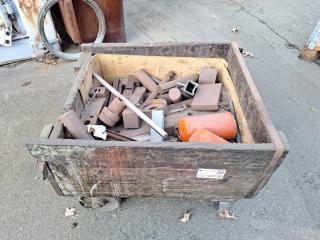 Mobile Crate With Assorted Tooling and Steel Cutoffs