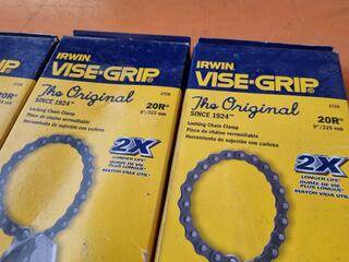 5x Irwin Vise-Grip Locking Chain Clamps, 225mm Size