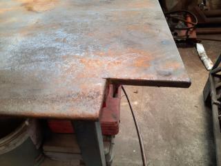 Industrial Steel Plate Workbench with Vice