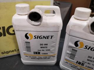 Signet DO White Ball Marker Industrial Ink, 4x 1L Bottles