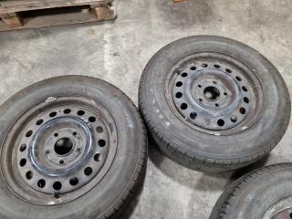 5x 15" Steel Wheels w/ Firestone 205/65R15 Tyres