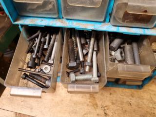 Workshop Parts Bin Racks w/ Fastening Hardware & More