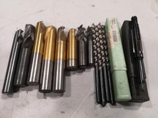 10x Assorted End Mills, Drills, Cutters, Reamer