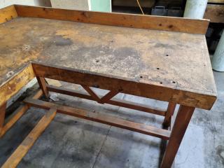 Vintage Wood Corner Workbench