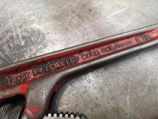 Ridgid E18 Pipe Wrench + 450mm Monkey Wrench