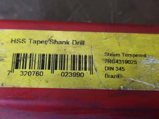 2x Dormer HSS Taper Shank Drills, 19.5mm & 25mm