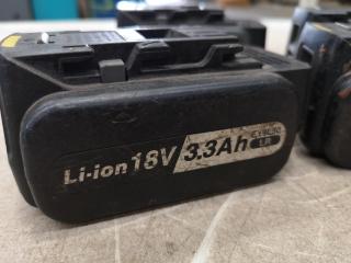 6x Panasonic Li-Ion 18V Power Tool Batteries