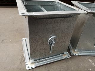 4x Commercial Ventilation Square Duct Dampers, 200mm Size
