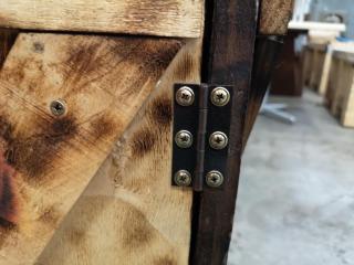 Custom Rustic Styled Wood Mobile Cabinet