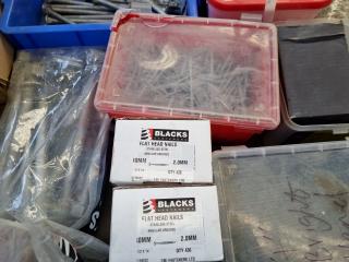 Assorted Fastening Hardware, Screws,Nails, Bolts, & More