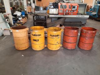 5 x ~320L Industrial Drums