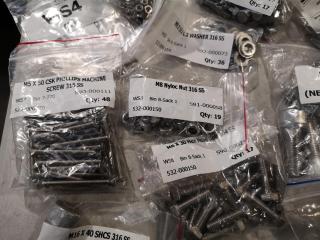 Stainless Steel Bolts, Nuts, Screws, Washers, Assorted Bulk Lot