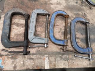 4x Assorted G-Clamps, 150mm Size