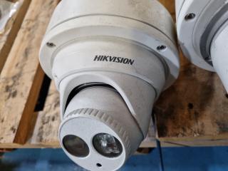 3x Hikvision 4mp Network Security Cameras w/ Mounting Poles