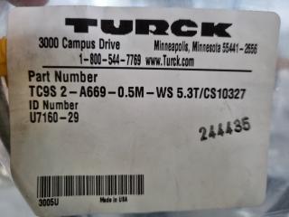5x Turck Actuator and Sensor Cordsets, New