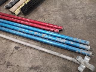 Assorted Concrete Pouring Brooms, Roller, w/ Poles