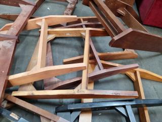 15x Used Wooden Recliner Chair Foot Frames