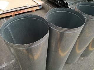 4x 400x1200mm Galvanized Steel Cylindrical Ducting Flues