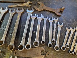 27x Assorted Combination Spanner Wrenches & More