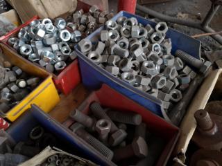 Pallet of Assorted Nuts, Bolts, Washers & More