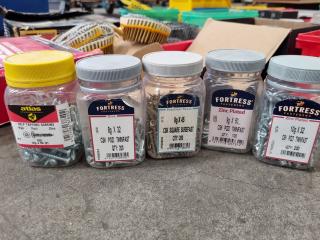 Assorted Bulk Nails, Screws, & Other Fastening Hardware