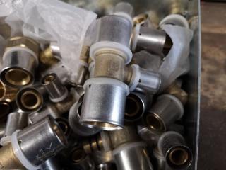 Lot of Assorted Low Temp Brass Plumbing Fittings, Elbows, Couplings & More