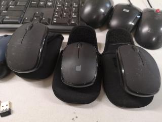 14x Assorted Wireless & USB Mice & Keyboards w/ Webcam