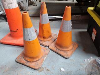 4x Orange Safety Road Cones