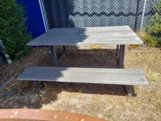 Large Steel and Timber Park Bench 