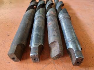 4x Morse Taper No.4 Shank Drills, Imperial sizes