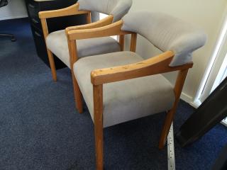 2x Padded Office Reception Chairs